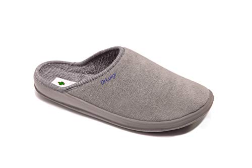 DrLuigi Medizinische Schuhe für Herren - Gedächtnisschaum Schuhe Innenseite Außenseite Italienische Baumwolle - Extra Leicht - Made in EU (Grau, 45) von DrLuigi