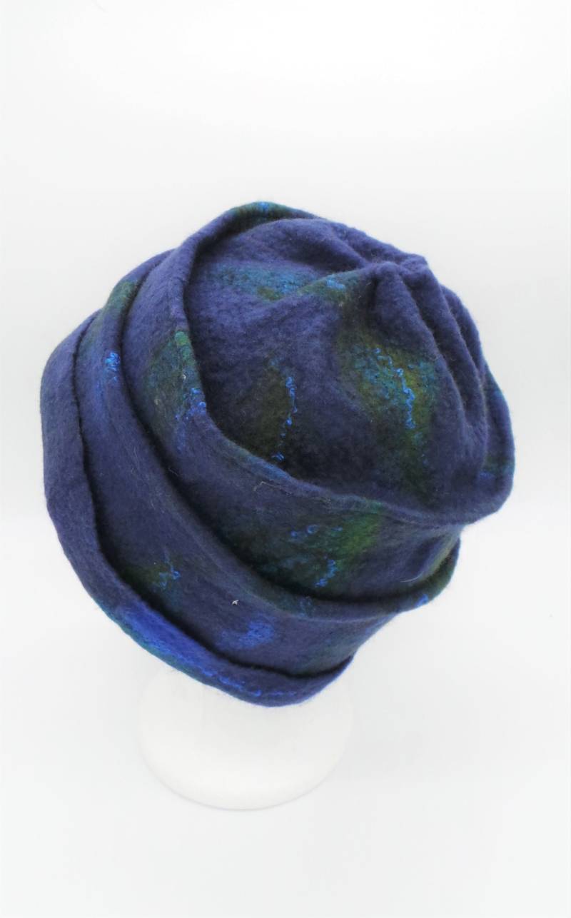 Damen Mütze Blau, Set Kopfbedeckung -Schal Und Stulpen, Wintermütze Wolle, Wollmütze, Filzhut Größe 56 - 57 cm, Accessoire Frauen Damen Mütze Blau, Set Kopfbedeckung -Schal Und Stulpen, Wintermütze Wolle, Wollmütze, Filzhut Größe 56 - 57 cm, Accessoire Frauen von Drachekreativverfilz