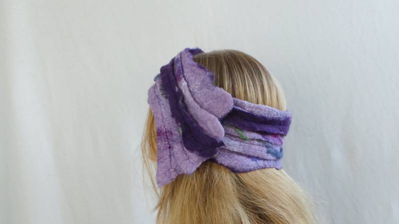 Originelles Stirnband Für Frauen Aus Grüner Wolle, Filz, Ohrenschützer Den Winter, Haarband, Ohrenwärmer , Kopfbedeckung von Drachekreativverfilz