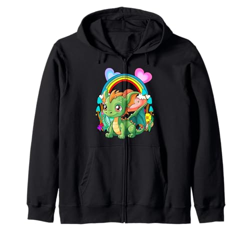 Regenbogen Drache Drachen Kinder Kind Kleinkind Baby Märchen Kapuzenjacke von Drachen Dinos Geschenkideen für Kinder Geschenke
