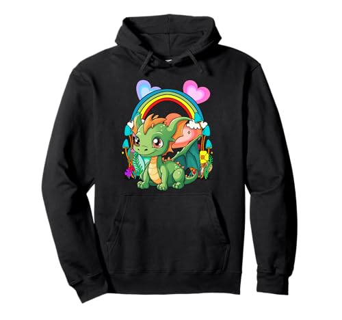 Regenbogen Drache Drachen Kinder Kind Kleinkind Baby Märchen Pullover Hoodie von Drachen Dinos Geschenkideen für Kinder Geschenke
