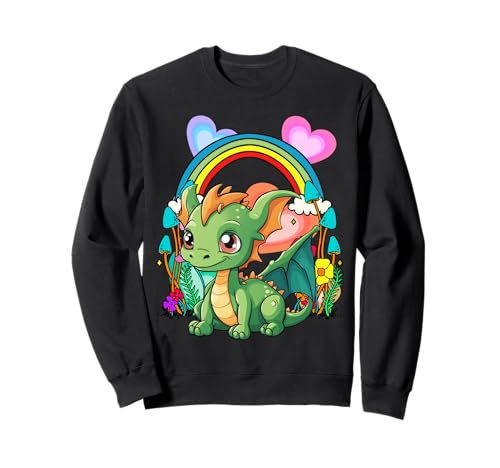 Regenbogen Drache Drachen Kinder Kind Kleinkind Baby Märchen Sweatshirt von Drachen Dinos Geschenkideen für Kinder Geschenke