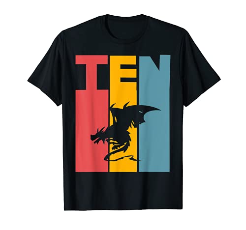 10. Geburtstag Drache Kinder 10 Jahre Alt T-Shirt 10. Geburtstag Drache Kinder 10 Jahre Alt T-Shirt von Drachen Ritter Mittelalter Kindergeburtstag