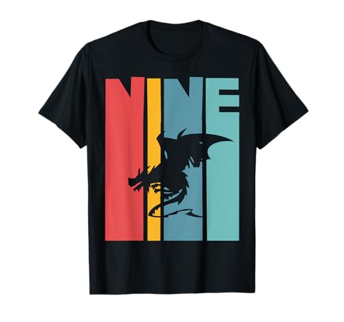 9. Geburtstag Drache Kinder 9 Jahre Alt T-Shirt von Drachen Ritter Mittelalter Kindergeburtstag