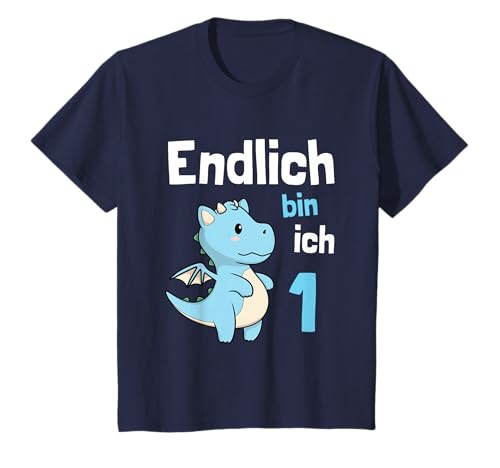 Kleiner Baby Drache 1. Geburtstag endlich Junge ein Jahr alt T-Shirt von Drachen & Kinder Geburtstags Party Geschenkideen