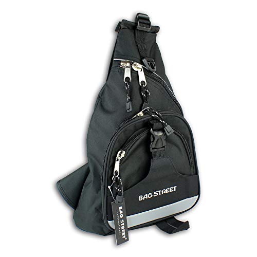 DrachenLeder Bodybag Nylon schwarz Eingurt-Rucksack Herren Jugend OTJ6570S Nylon Schultertasche von DrachenLeder