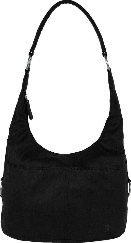 DrachenLeder Beuteltasche OTS100X DrachenLeder Damen Beuteltasche Tasche (Beuteltasche), Damen Beuteltasche Kunstleder, schwarz, ca. 37cm x ca. 18cm von DrachenLeder