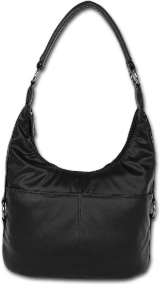 DrachenLeder Beuteltasche OTS100X DrachenLeder Kunstleder Tasche Damen (Beuteltasche), Damen Beuteltasche Kunstleder, schwarz ca. 37cm x ca. 25cm von DrachenLeder