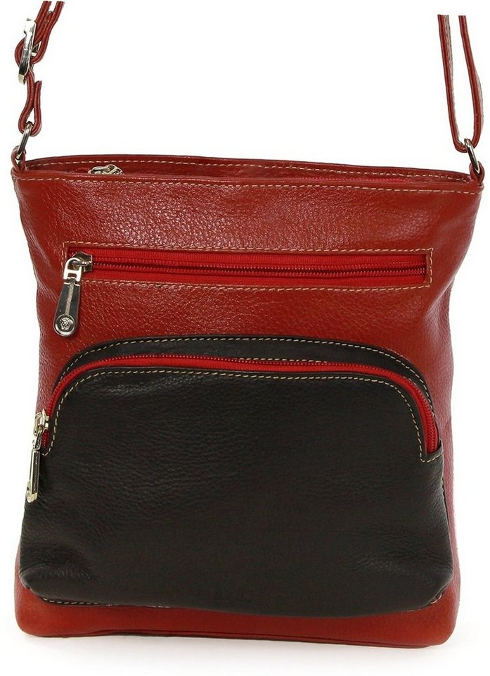 DrachenLeder Handtasche DrachenLeder Tasche Damen Handtasche (Handtasche), Damen Tasche aus Leder, Größe ca. 21cm in rot von DrachenLeder