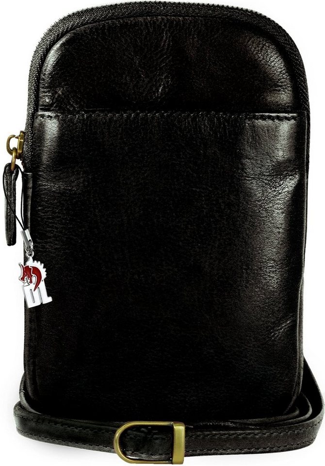 DrachenLeder Handtasche DrachenLeder Damen Handtasche Tasche (Handtasche), Damen, Herren Tasche aus Echtleder in schwarz, ca. 13cm Breite von DrachenLeder