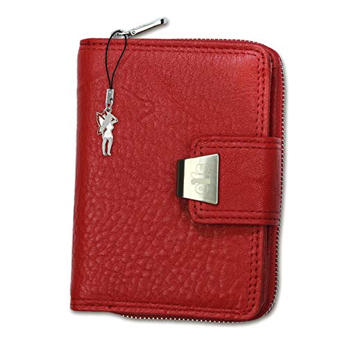DrachenLeder Leder Damen Geldbörse Portemonnaie rot 12.5x3.5x9cm D3OPJ708R Leder Geldbörse für die Frau von DrachenLeder