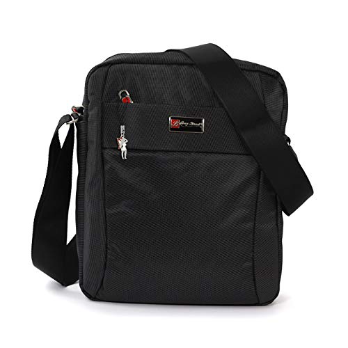 DrachenLeder Polyester Tasche Damen Herren Umhängetasche schwarz 22x8x27 D3OTJ252S Polyester Tasche für die Frau, für den Mann, für Jugendliche von DrachenLeder