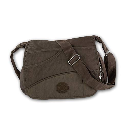 DrachenLeder Tasche Umhängetasche braun Damenhandtasche Nylon 32x20x13 D4OTJ214N Umhängetasche von DrachenLeder