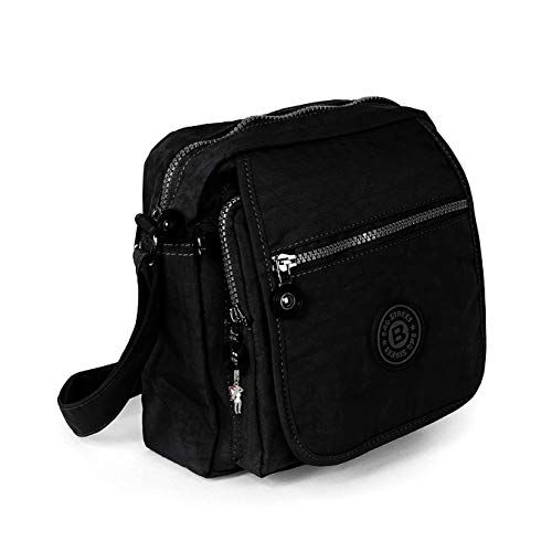 DrachenLeder Tasche Umhängetasche schwarz Damenhandtasche Nylon 20x22x10 D4OTJ218S Umhängetasche von DrachenLeder