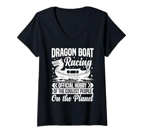 Damen Drachenboot-kit Für Drachenboot-rennen Drachenboot-team T-Shirt mit V-Ausschnitt von Drachenboot-zubehör & Drachenboot-bekleidung