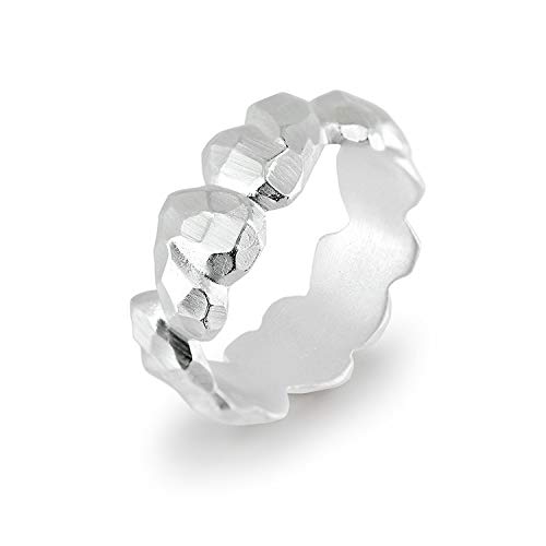 Drachenfels Bandring mit Herzen | Kollektion Heartbreaker | Niedlicher Herz Ring in Echtsilber | Edler Designer-Schmuck aus 925 Sterling Silber von Drachenfels Design