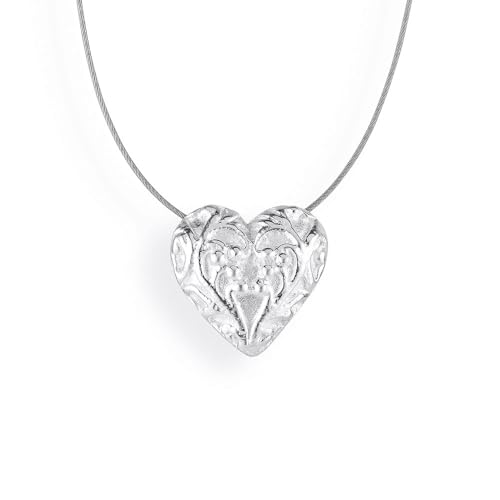 Drachenfels Kleiner Herz-Anhänger in Echtsilber/Kollektion Arsen & Spitzenhäubchen/Herz Anhänger aus 925 Sterlingsilber für Damen/D AS 36/AG von Drachenfels Design