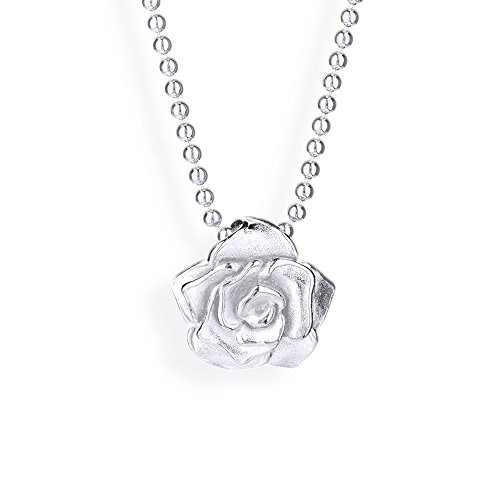 Drachenfels Kleiner Rosen Anhänger in Echtsilber/Kollektion Rose of Antoine/Anhänger für Ketten aus 925 Sterlingsilber/D ROF 31/AG von Drachenfels Design