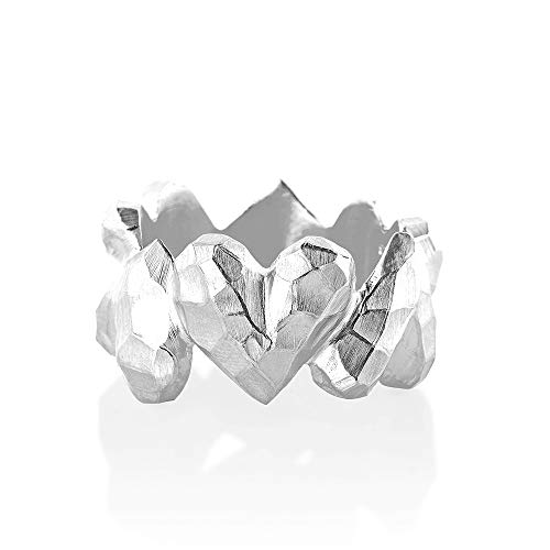 Drachenfels Damen Bandring Silber Kollektion Heartbreaker/Faszinierender Herz Ring aus 925 Sterling Silber/Edler Designer-Ring von Drachenfels Design