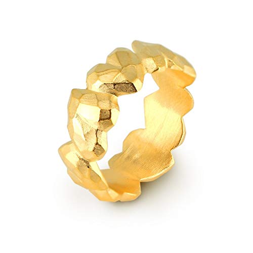 Drachenfels Damenring mit Herzen aus Echtsilber goldplattiert | Kollektion Heartbreaker | Faszinierender Herz Ring | Edler Designer Schmuck von Drachenfels Design