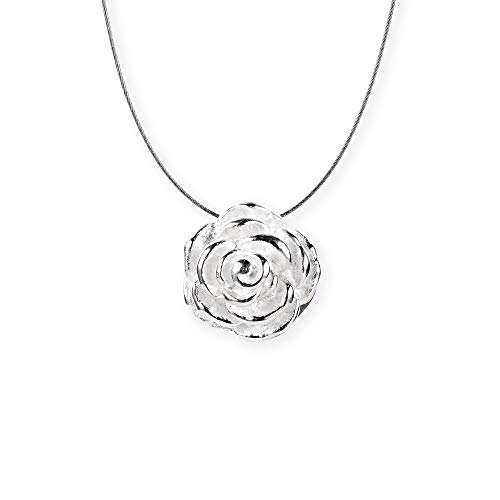 Drachenfels Kleiner Rosen Anhänger in Echtsilber | Kollektion Rosenregen | Anhänger für Stahlreif | Designerschmuck aus 925 Sterling Silber | D RRE 34/AG von Drachenfels Design