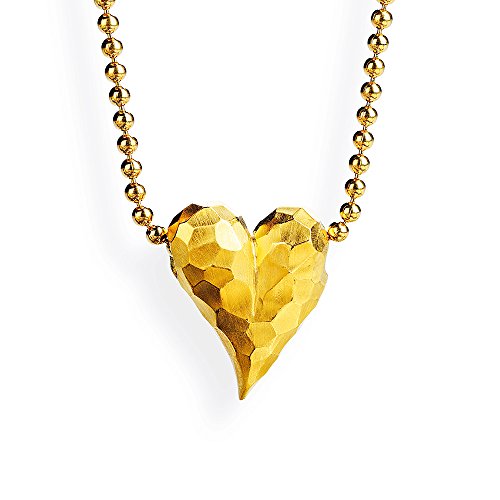 Drachenfels kleiner Herz Anhänger in Echtsilber goldplattiert | Kollektion Heartbreaker | Eleganter Design Anhänger für Damen in Herzform | D HE 34/AGG von Drachenfels Design