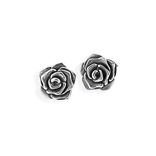 Drachenfels Rosen Ohrstecker im Vintagelook in Echtsilber | Kollektion Rose of Antoine | Kleine Rosen Ohrringe aus 925 Sterlingsilber für Damen von Drachenfels Design