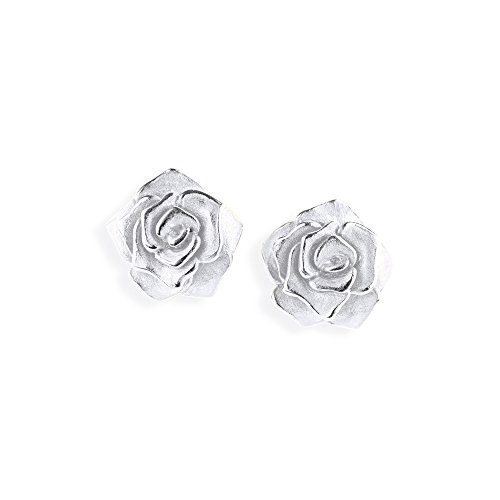 Drachenfels edle Rosen-Ohrstecker/Ohrstecker Set Silber 925 Sterling/Elegante Design Ohrringe für Damen in Rosenform/D ROF 21/AG von Drachenfels Design