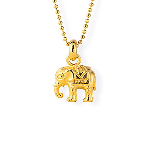 Drachenfels kleiner Elefanten Anhänger aus Echtsilber goldplattiert | Kollektion Ganesha | Edler Anhänger für Damen aus 925 Sterlingsilber | Designer-Schmuck | D GAN 34/AGG von Drachenfels Design