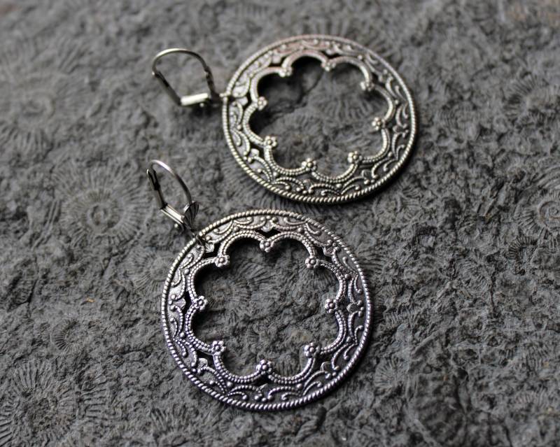 Metall-Ohrringe Morena Ii Silber Vintage von Drachenfliege