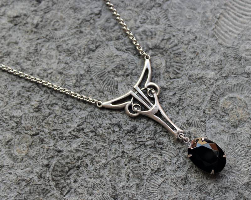 Unikat Jugendstil Cabochon-Kette Andromeda Collier Vintage von Drachenfliege