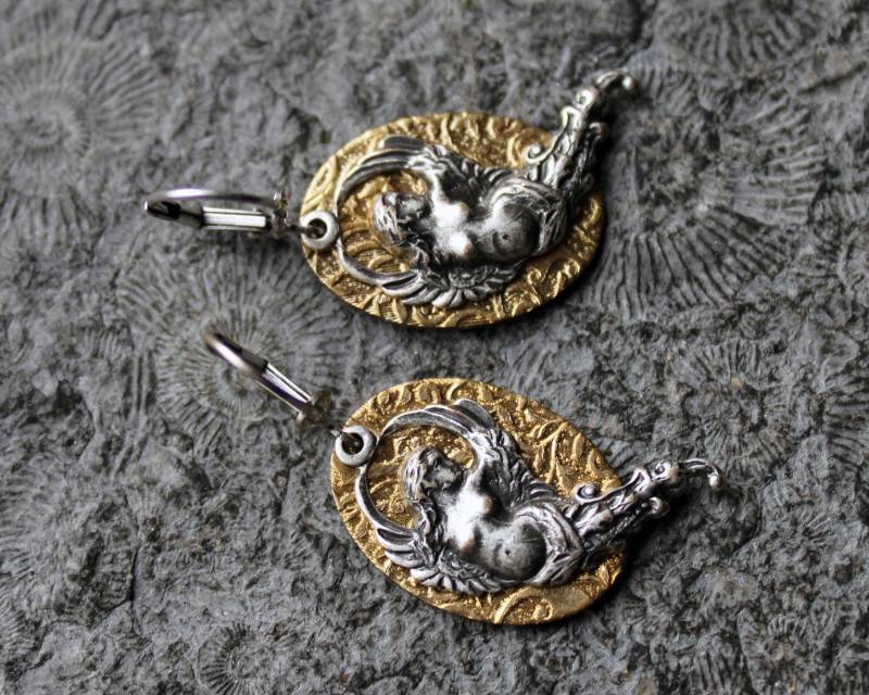 Unikat Two Tone-Ohrringe Golden Angel Messing | Silber Unikat Two Tone-Ohrringe Golden Angel Messing | Silber von Drachenfliege
