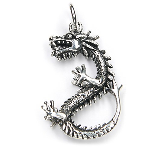 Drachensilber Drache Schmuck Anhänger 925 Silber mystischer Drachen Kettenanhänger Damen Herren Fantasy von Drachensilber