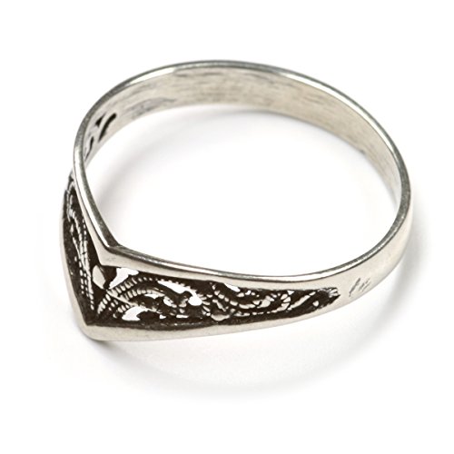 Drachensilber Filigran Ring 925 Sterlingsilber Ornament Frauenring sehr elegant, Ringschiene: 3mm Größe 64 von Drachensilber