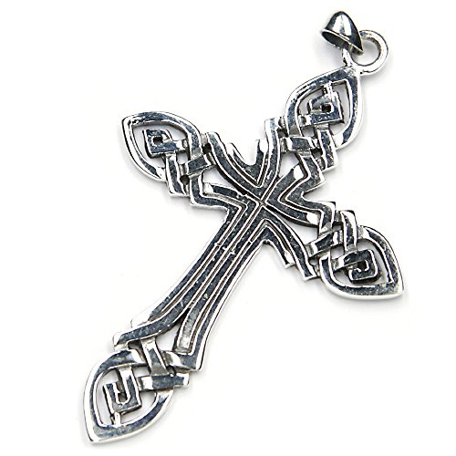 Drachensilber Keltisches Kreuz Schmuck Anhänger 925er Silber ausgefallener Kettenanhänger Keltenkreuz groß keltische Knoten Damen Herren von Drachensilber