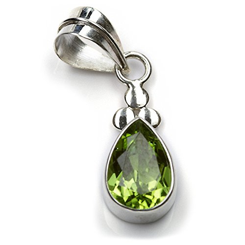 Drachensilber Peridot Silber Kettenanhänger Edelstein Anhänger grün 925 Silber Schmuck Damen Steinschmuck von Drachensilber