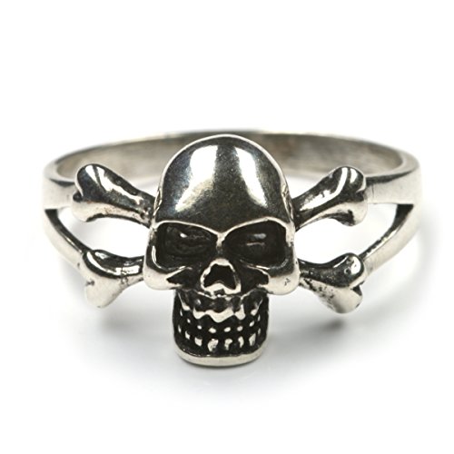 Drachensilber Ring Totenkopf Silberring Damenring Herrenring Motiv Totenkopf Gr 60 von Drachensilber