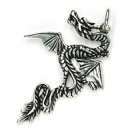 Drachensilber Silberanhänger Drachen Anhänger Schmuck 925er Silber Drache mytisch von Drachensilber