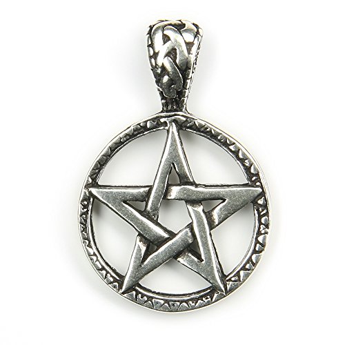 Drachensilber Silberanhänger Pentagramm Hexenstern Silber Schmuck Fünfstern Kettenanhänger Wicca Hexen Gothic von Drachensilber