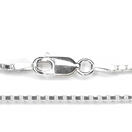 Drachensilber Silberkette 1,5 mm eckiges Profil, 45cm Länge Kette Venezia aus 925 Silber mit Karabinerverschluss Juwelier Qualität von Drachensilber