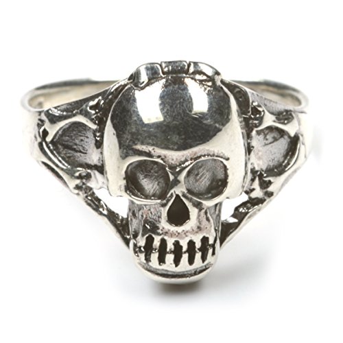 Drachensilber Totenkopf Giftring Schmuck Ring mit Fach Gothic Schmuck 925 Silber Größe 48 von Drachensilber