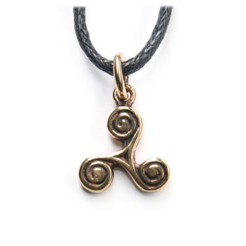 Drachensilber Triskel Schmuck Kette Anhänger aus Bronze inkl. Band keltisches Triskelion fein dezent Damen Kinder von Drachensilber