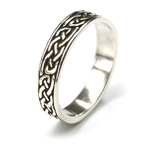 Drachensilber keltischer Ring 925 Silber Bandring Herrenring Damenring Silberring Ringschiene 5mm Gr 64 von Drachensilber