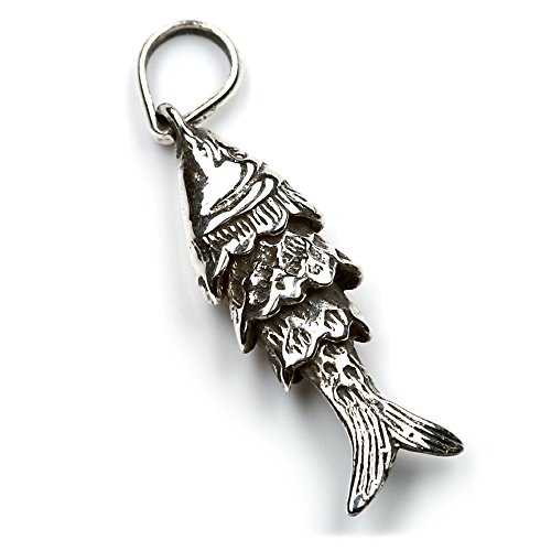 Drachensilber Anhänger Fisch Schmuck Silber Kettenanhänger Backfisch Silberschmuck Silberanhänger Mädchen Gothic von Drachensilber