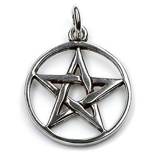 Drachensilber Anhänger Silber Hexenstern Wicca Pentagramm Schmuck Kettenanhänger 925 Silber Hexe magisches Amulett von Drachensilber