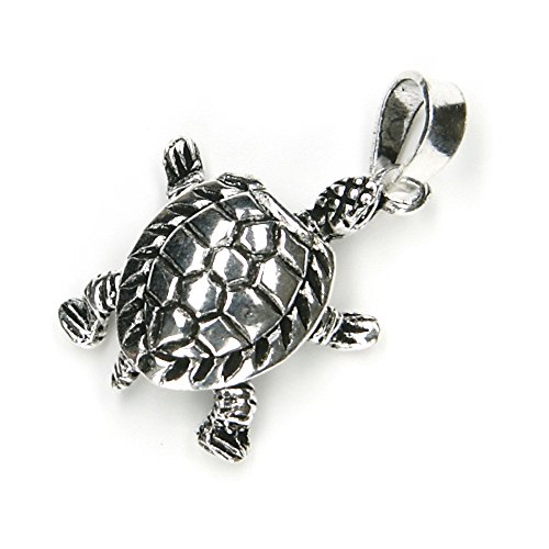 Drachensilber Ausgefallene Schildkröte Schmuck Anhänger 925er Silber bewegliche Füße und Kopf, Länge mit Öse: 2,5cm von Drachensilber