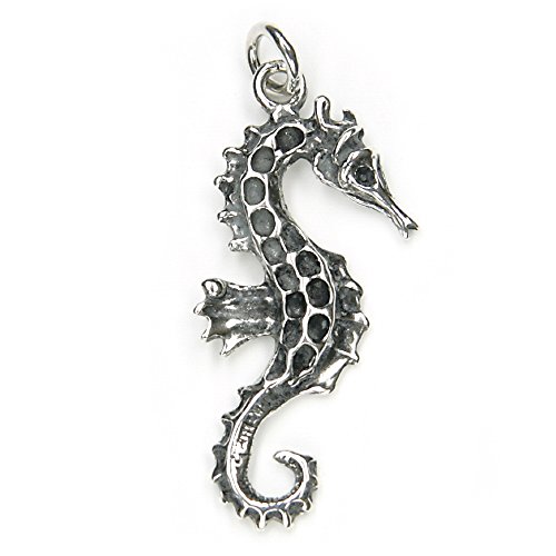 Drachensilber Seepferdchen Schmuck Silber Seepferd Anhänger 925er 4cm Silberschmuck Meer Taucher von Drachensilber