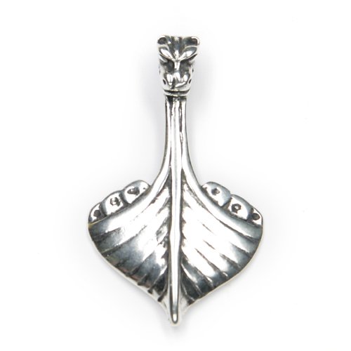 Drachensilber Wikinger Schmuck Wikingerboot Schmuck Anhänger Drachenboot 925 Silber Bug Drachenkopf Frauen Männer Schmuckanhänger von Drachensilber