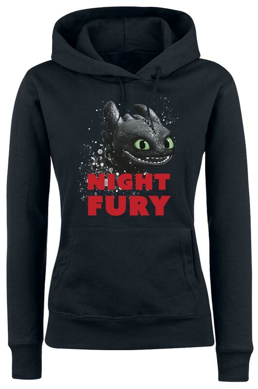 Drachenzähmen leicht gemacht Kapuzenpullover - Dragons Night Fury - S bis XXL - für Damen - Größe XL - schwarz  - Lizenzierter Fanartikel von Drachenzähmen leicht gemacht