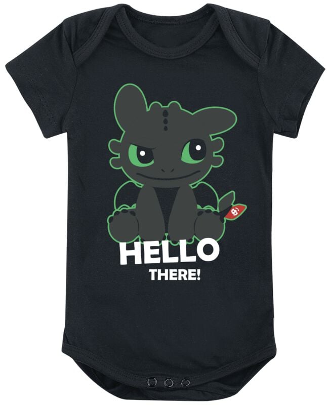 Drachenzähmen leicht gemacht Ohnezahn - Hello There! Body schwarz in 62/68 von Drachenzähmen leicht gemacht